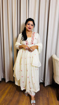 Ivory Mul Cotton Anarkali