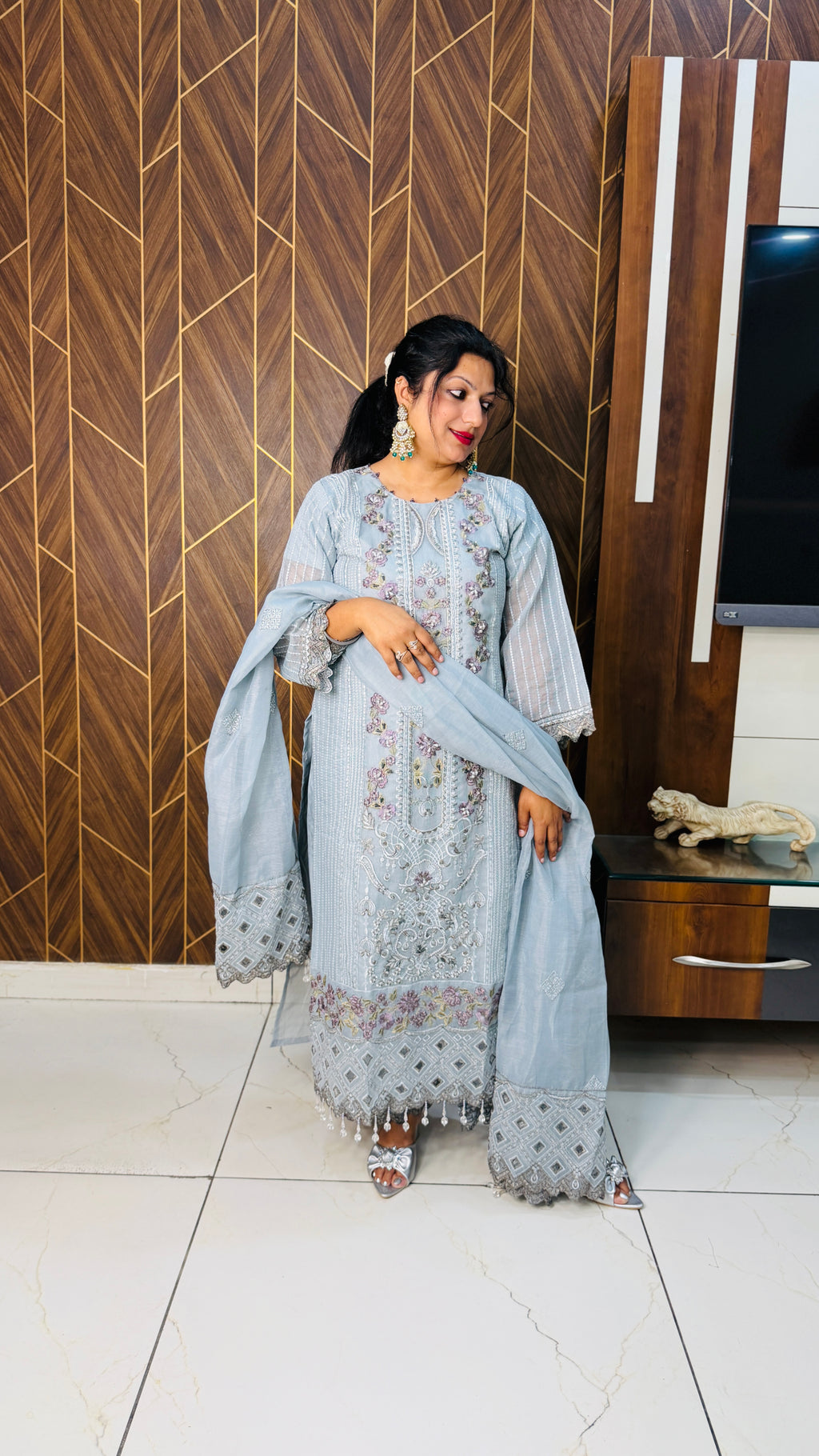 Pakistani Designer Cutwork Suit set
