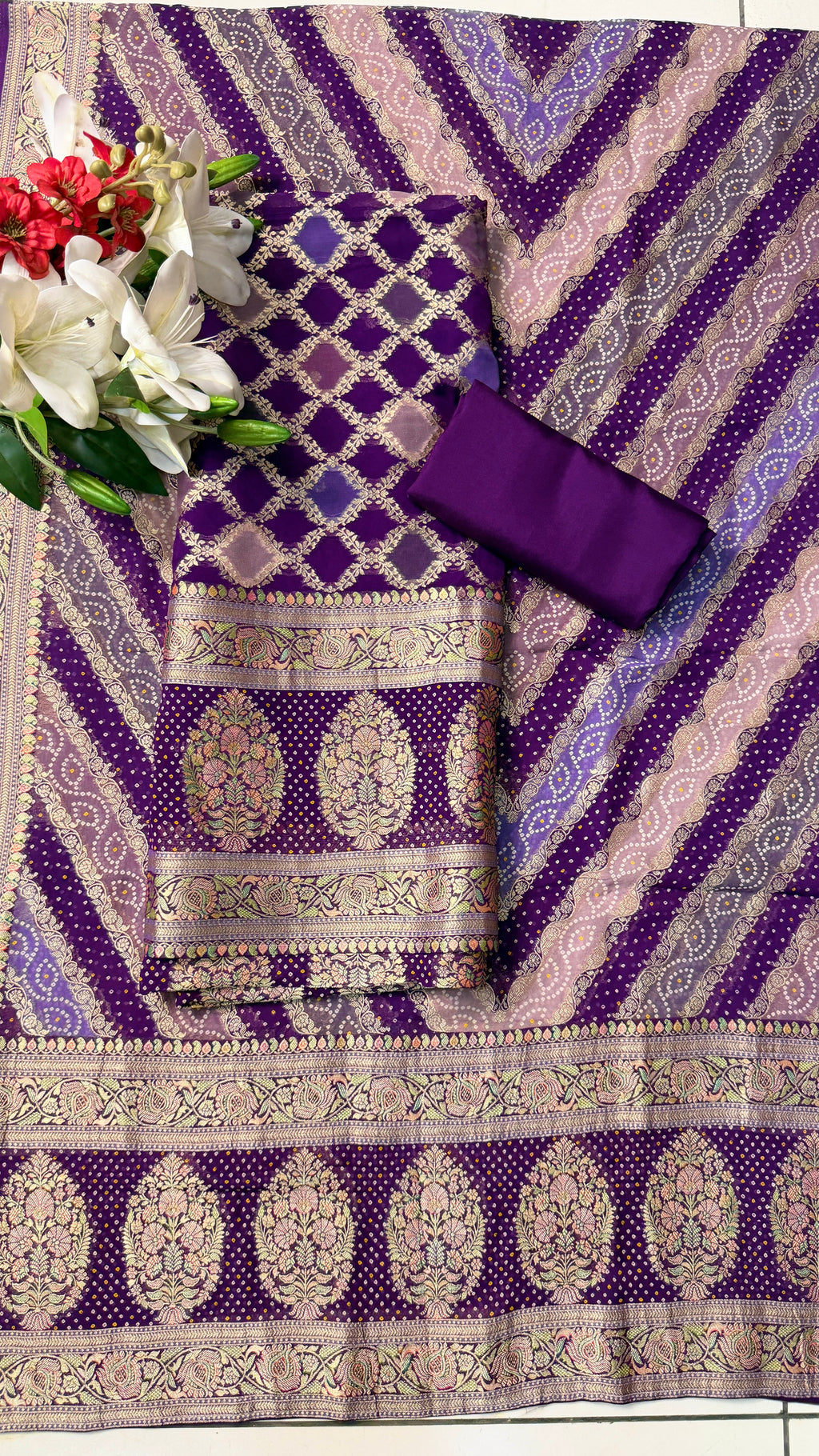 Pure Banarasi Georgette Brocade(4 Colours)