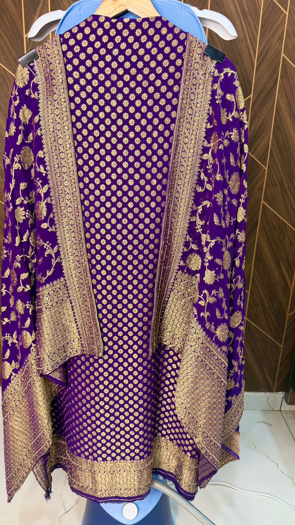 Luxurious Banarasi Georgette Khaddi Unstitched Suit(2 Colours)