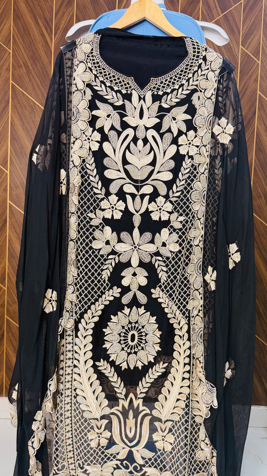 Handcrafted Black Organza Suit