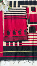 Pure Maheshwari Suit (Pink & Rust)