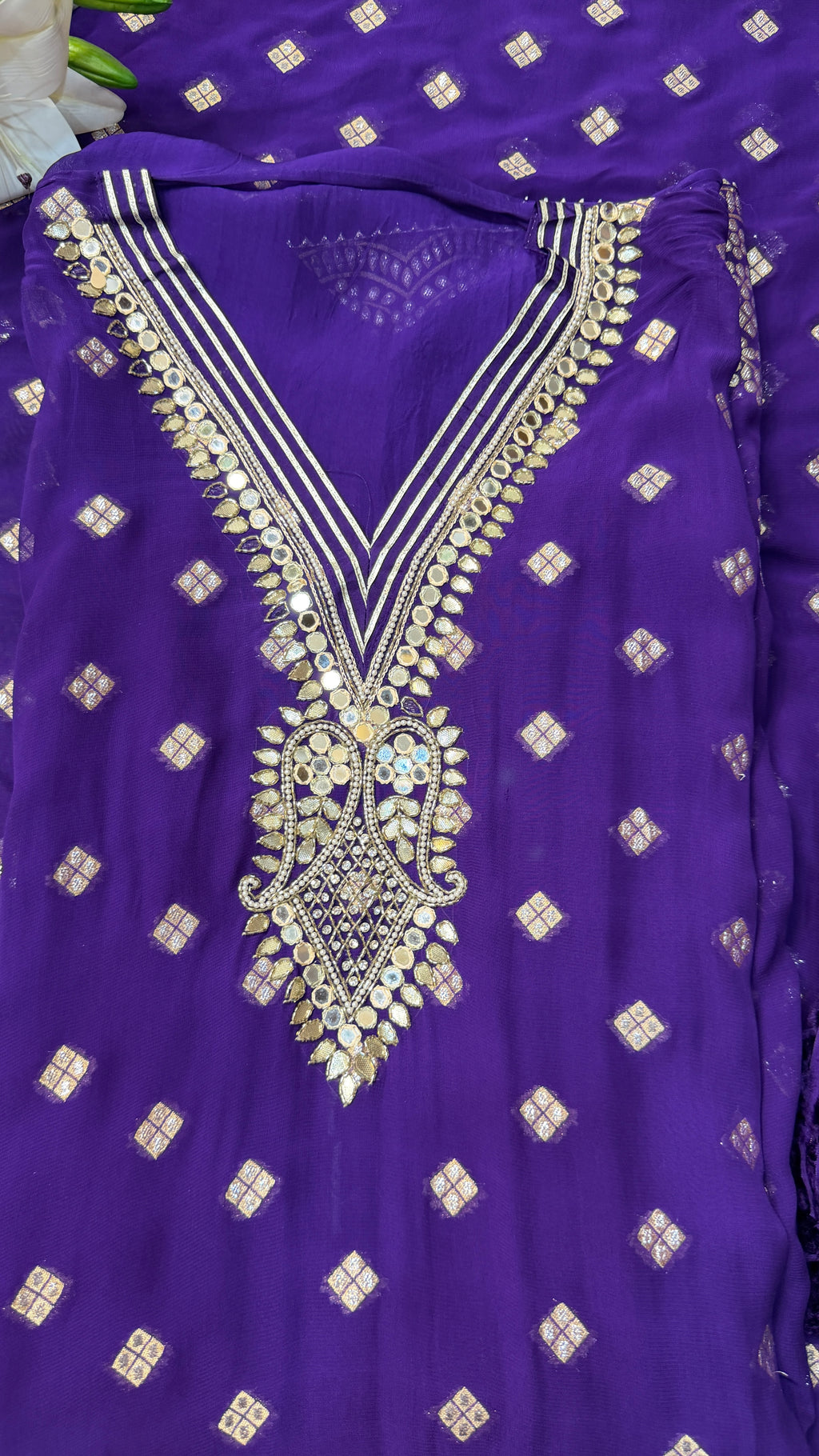 Banarasi Georgette Unstitched With Potli(3 Colours)