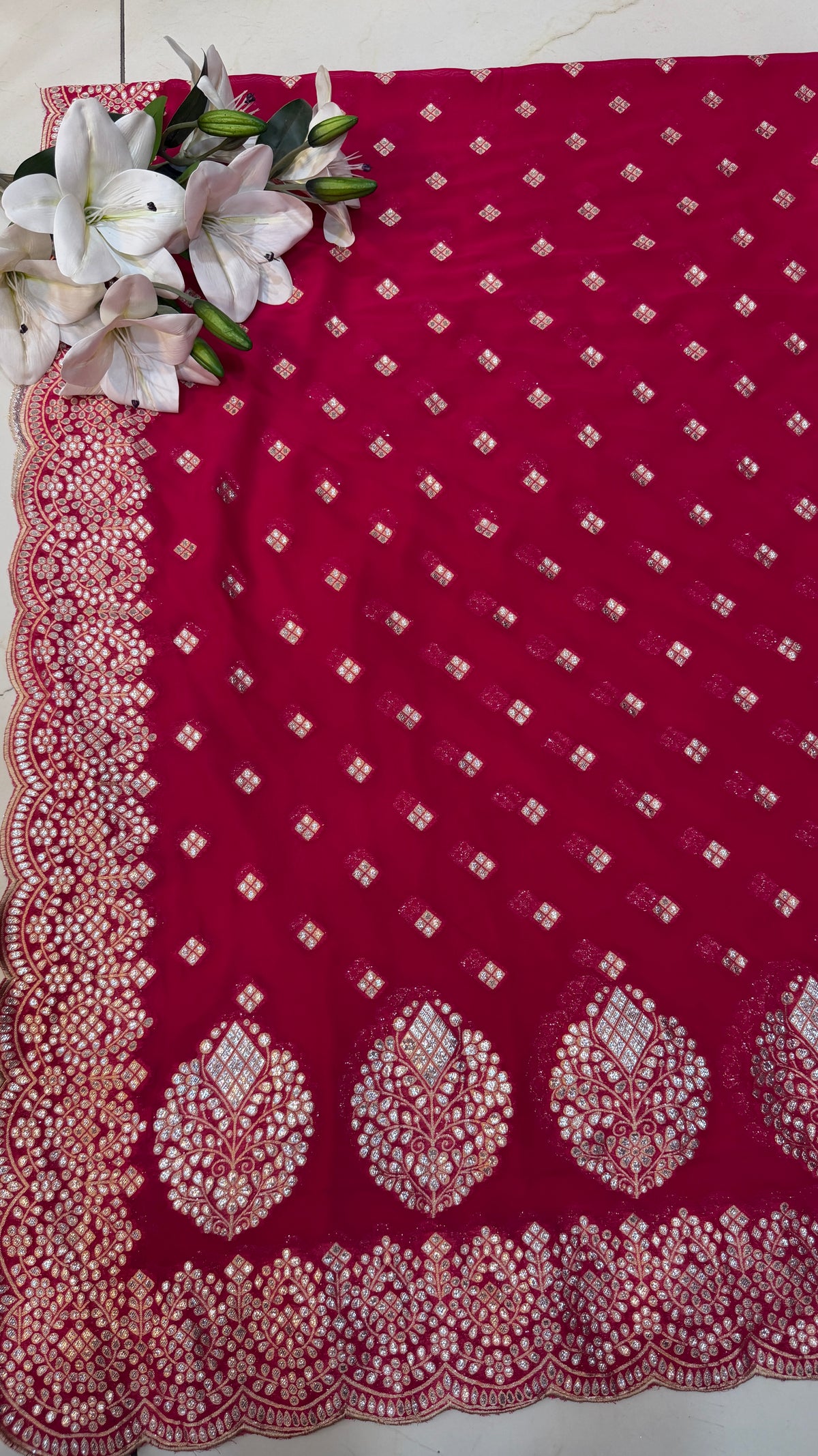 Banarasi Georgette Unstitched With Potli(3 Colours)