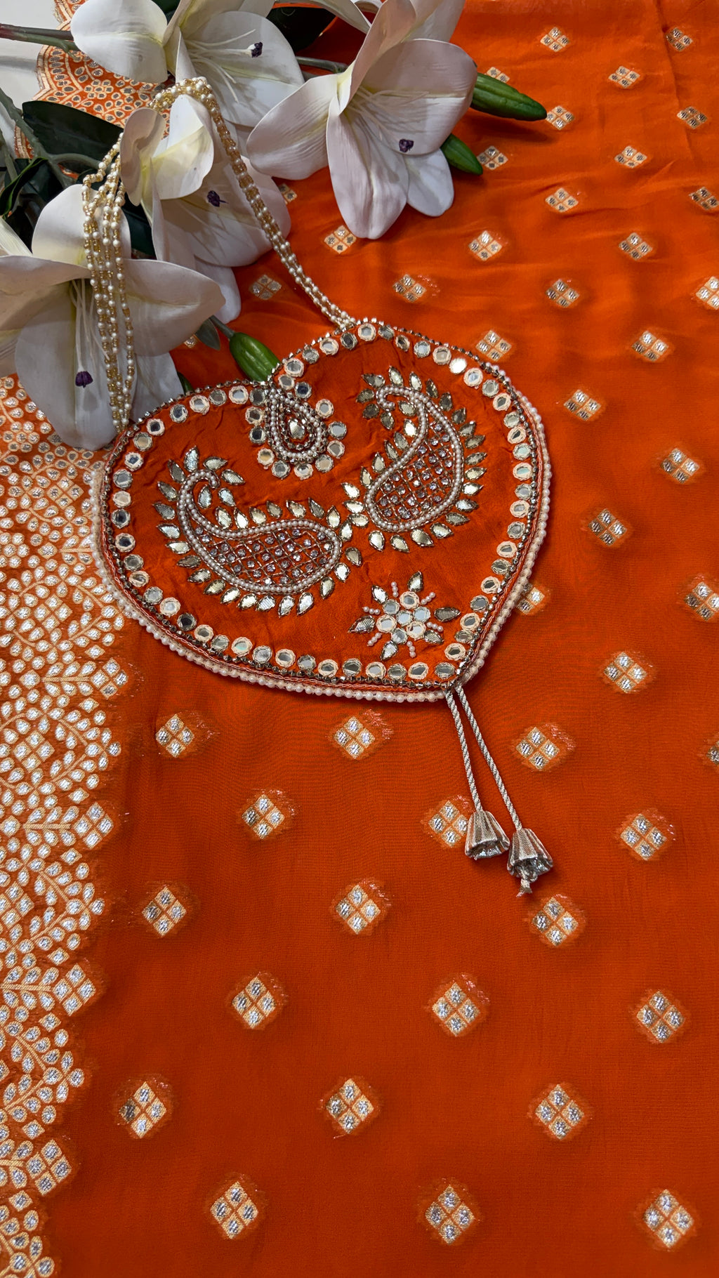Banarasi Georgette Unstitched With Potli(3 Colours)