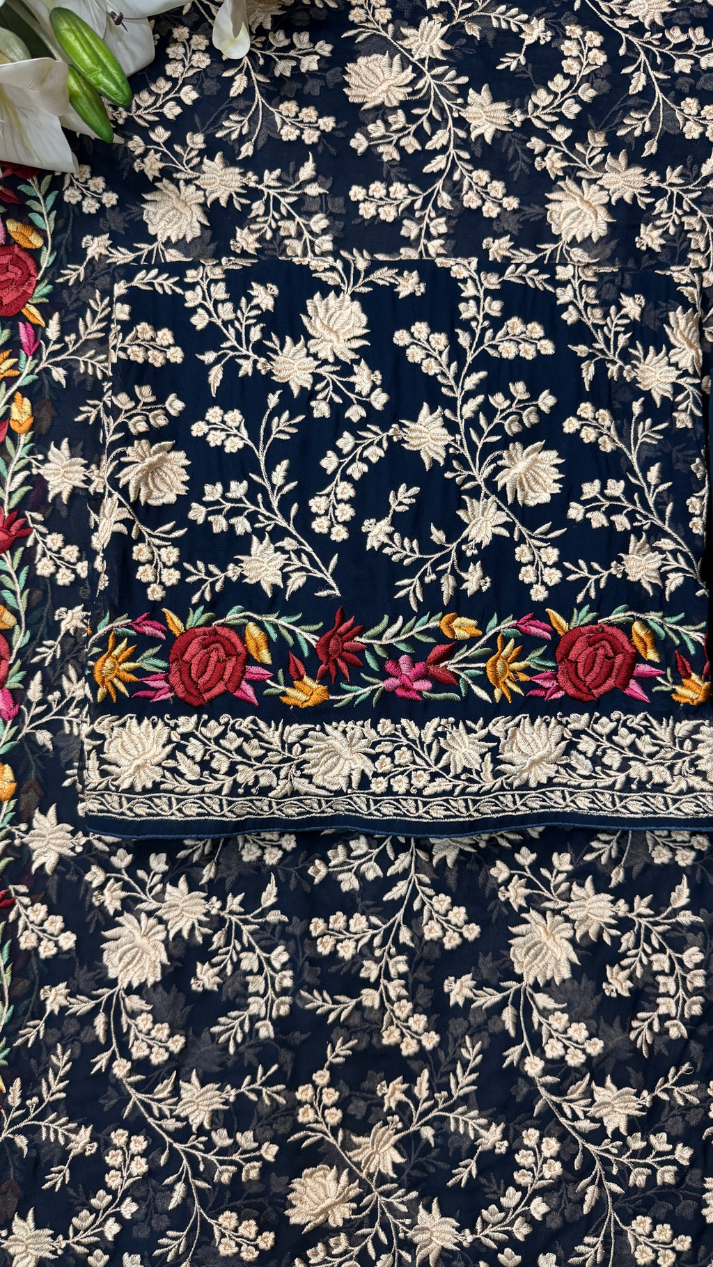 Pure Georgette Suit with all over Parsi Work