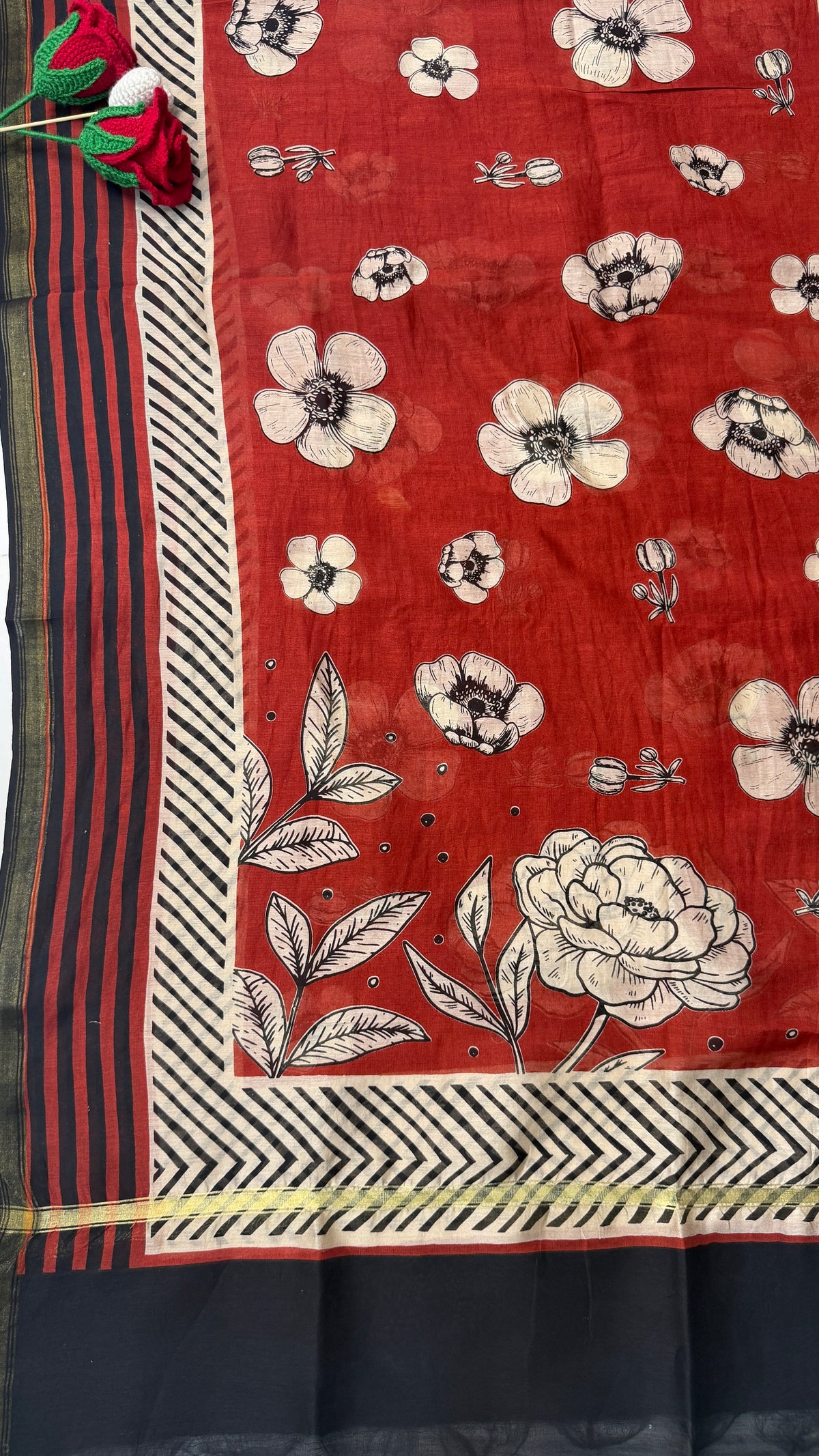 Pure Maheshwari Suit with Floral Dupatta
