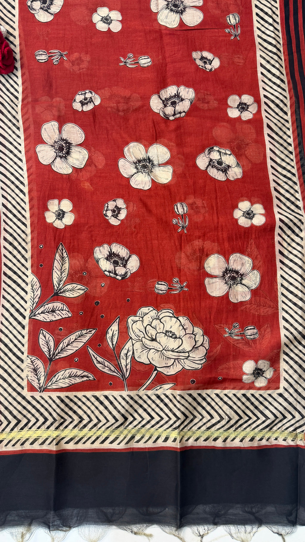 Pure Maheshwari Suit with Floral Dupatta