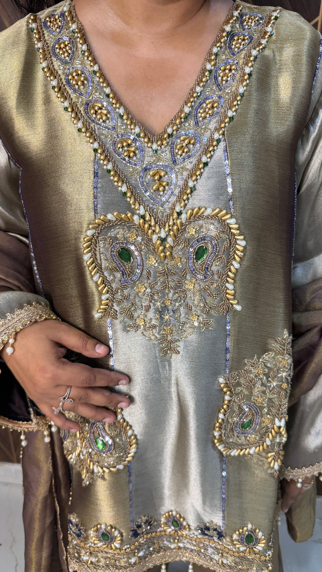Antique Statement Handwork Suit Set(2 Colours)