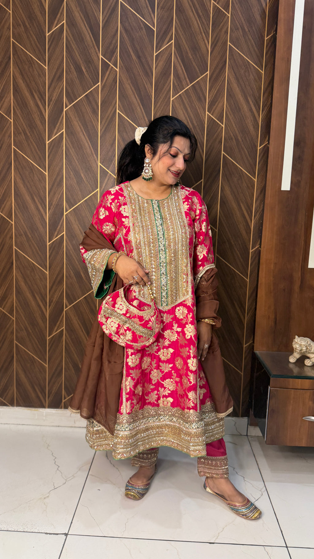 Karwa Chauth Special Suit(Brocade Banarsi Anarkali)
