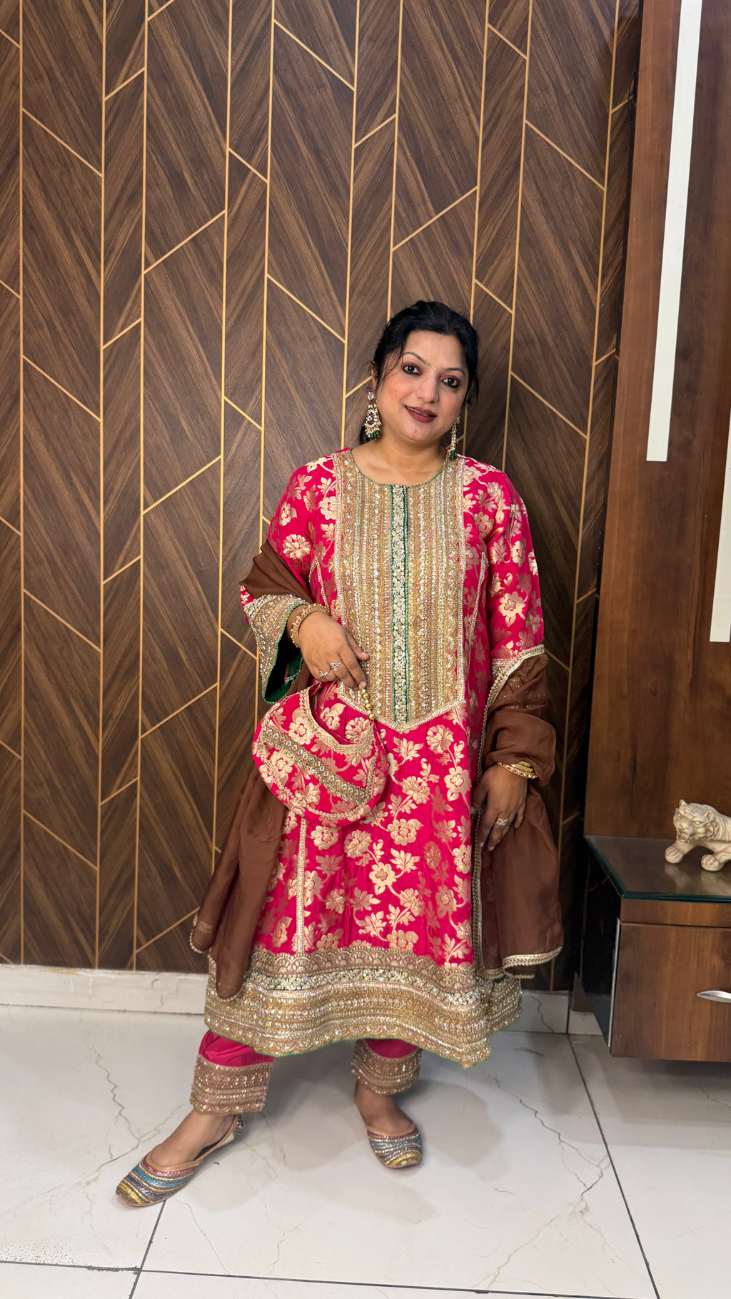 Karwa Chauth Special Suit(Brocade Banarsi Anarkali)