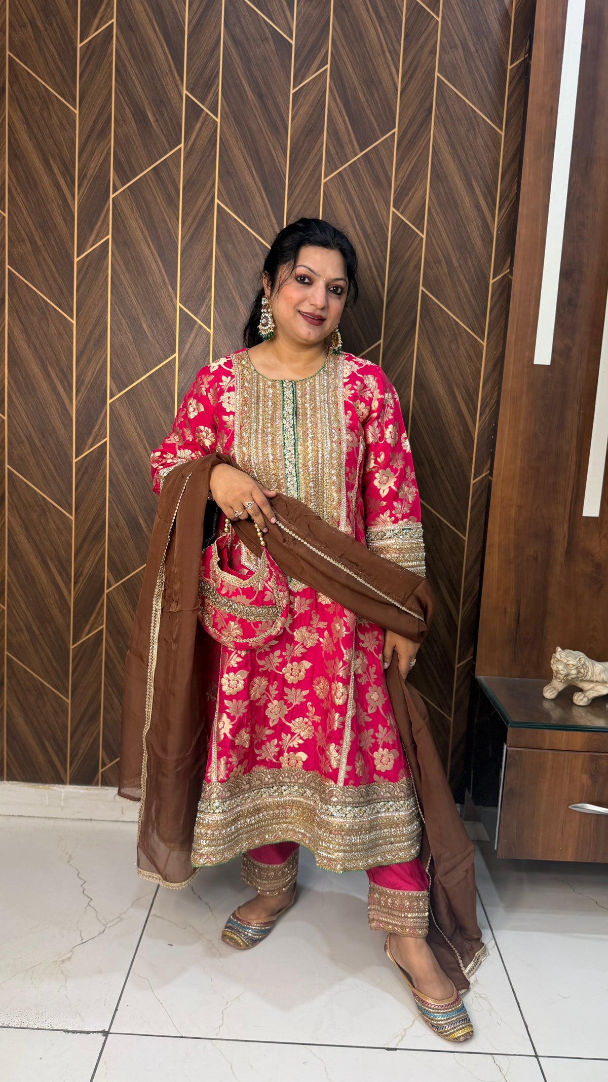 Karwa Chauth Special Suit(Brocade Banarsi Anarkali)