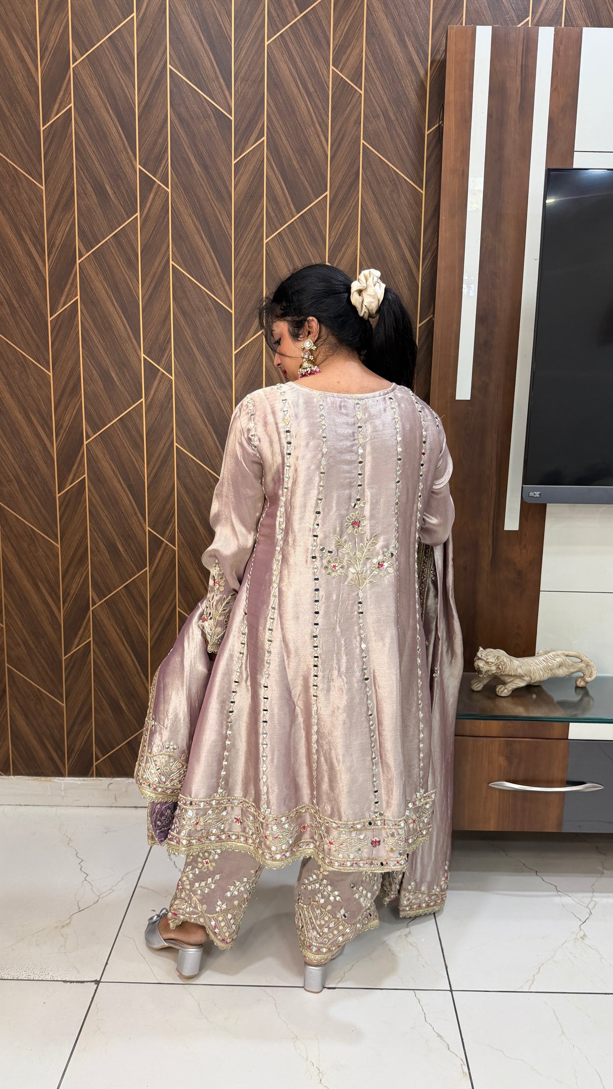 Giraffe Tissue Anarkali Set(2 Colours)