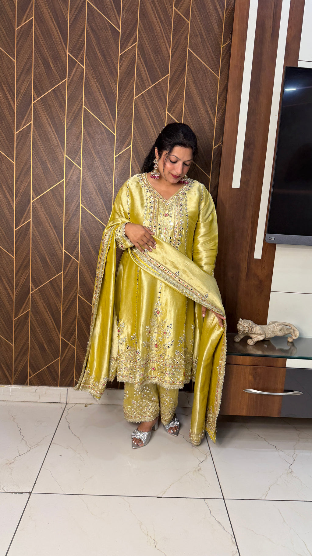 Giraffe Tissue Anarkali Set(2 Colours)