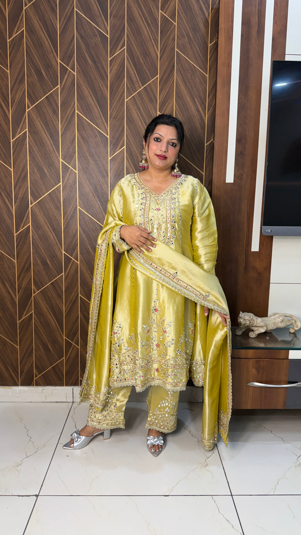 Giraffe Tissue Anarkali Set(2 Colours)