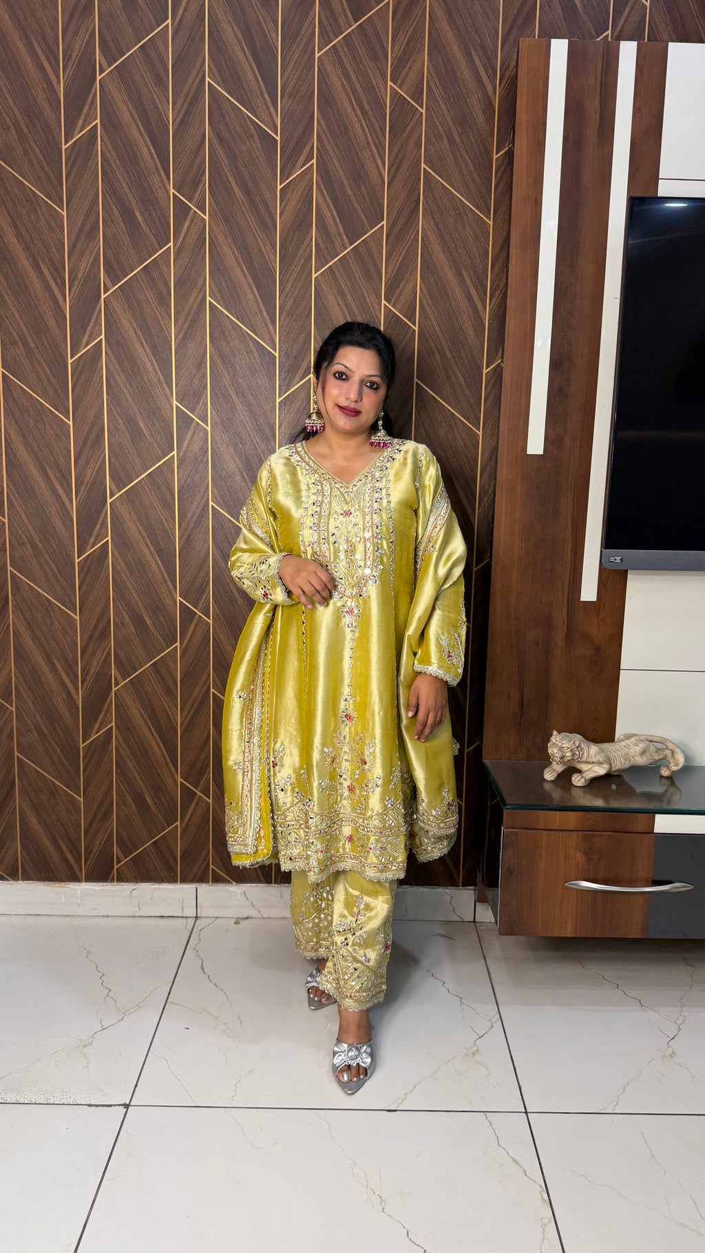 Giraffe Tissue Anarkali Set(2 Colours)