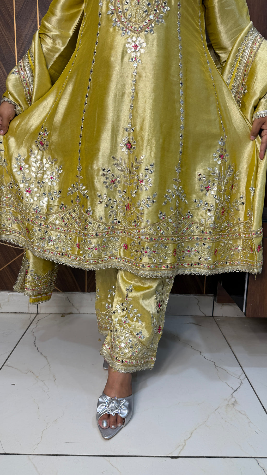 Giraffe Tissue Anarkali Set(2 Colours)