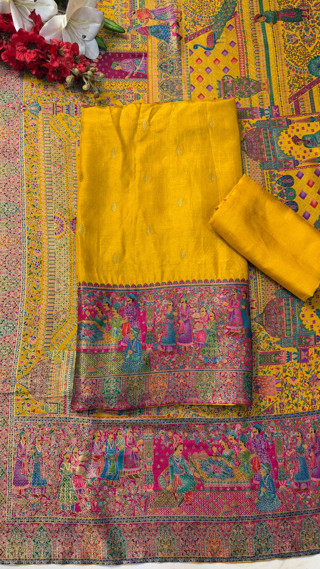Position Print Jacquard Weave Silk Suit