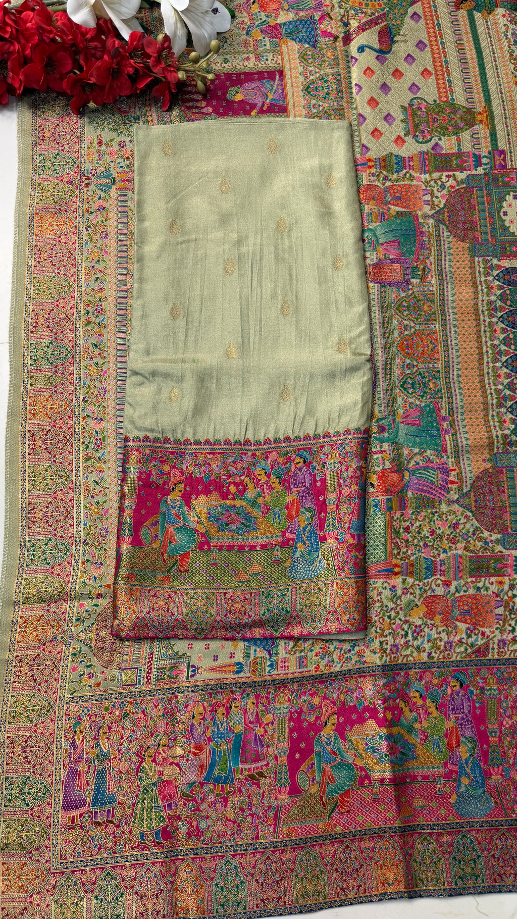 Position Print Jacquard Weave Silk Suit