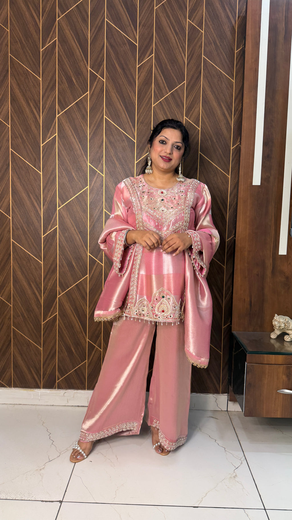 Pearl Embellished Designer Suit Set(3 Colours)