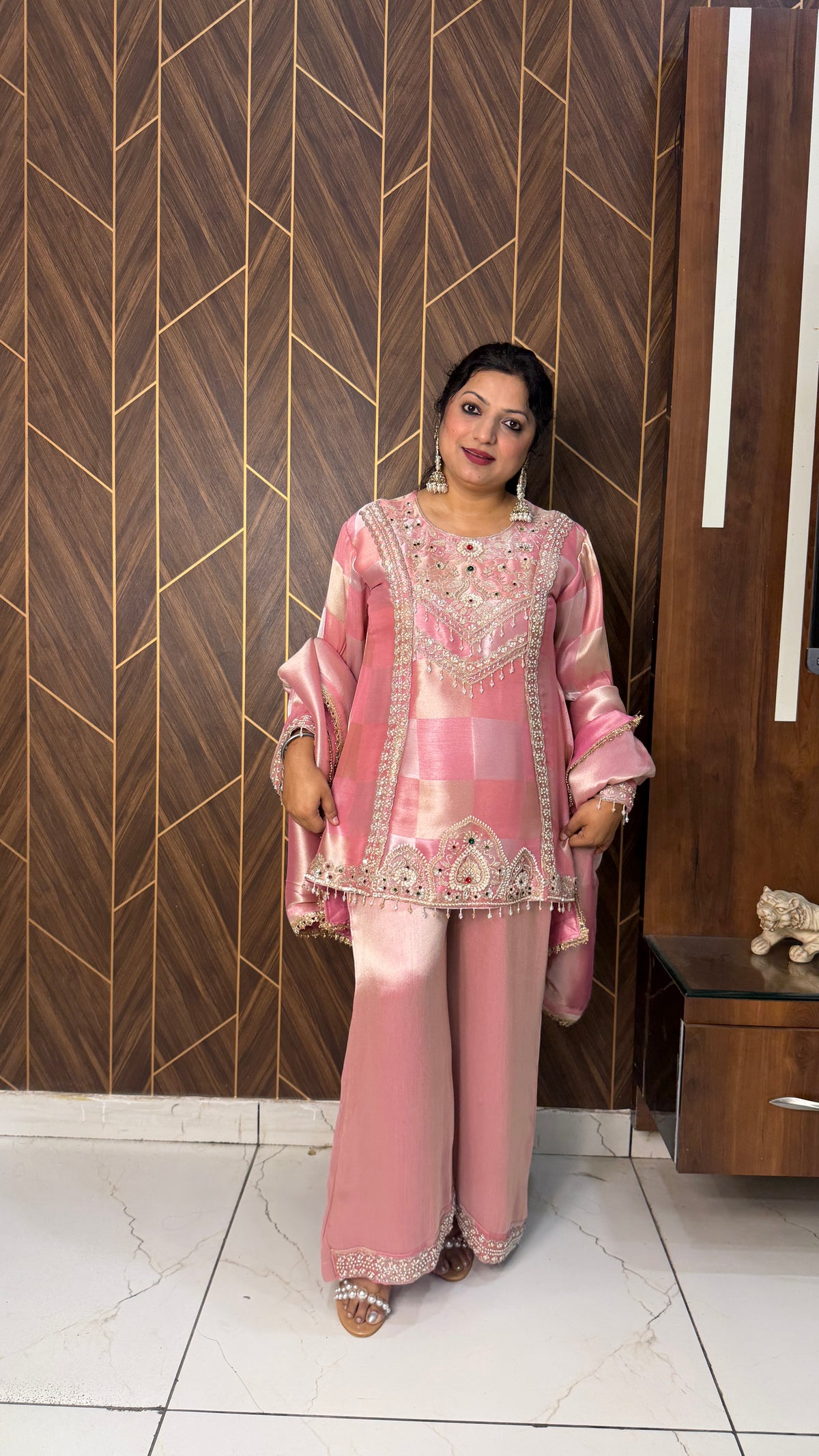 Pearl Embellished Designer Suit Set(3 Colours)