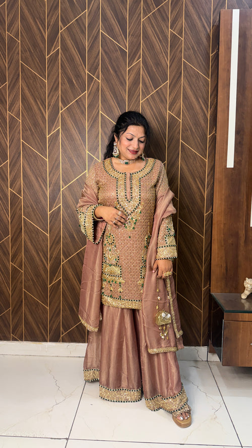 Brown Handwork Suit Set