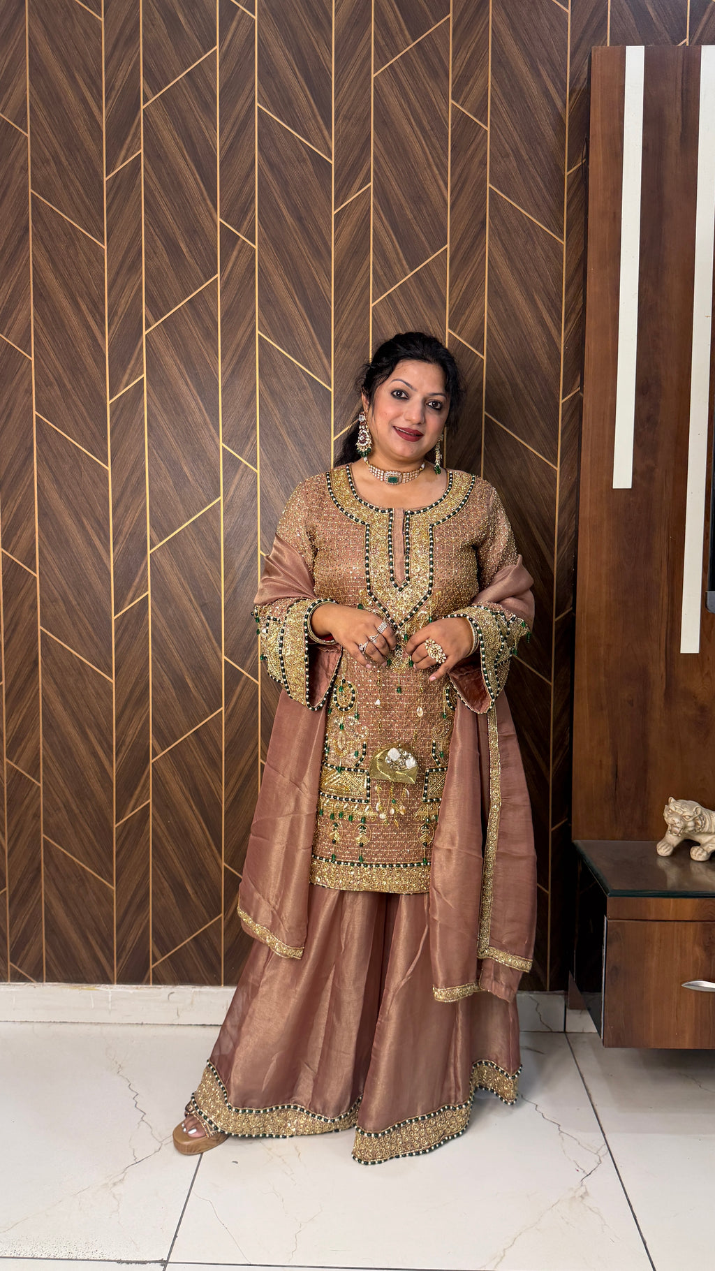 Brown Handwork Suit Set