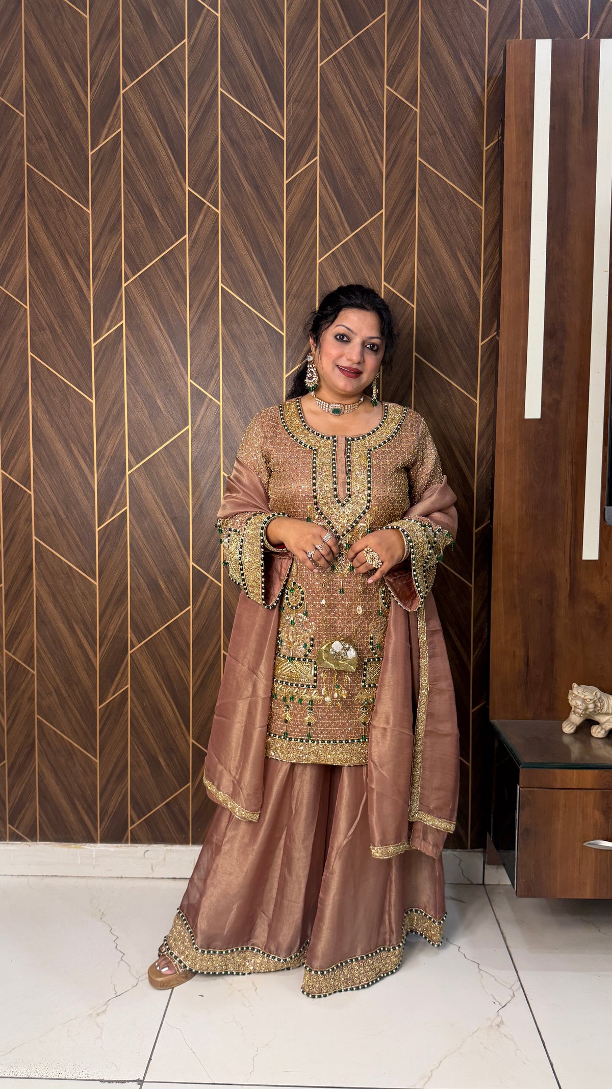 Brown Handwork Suit Set