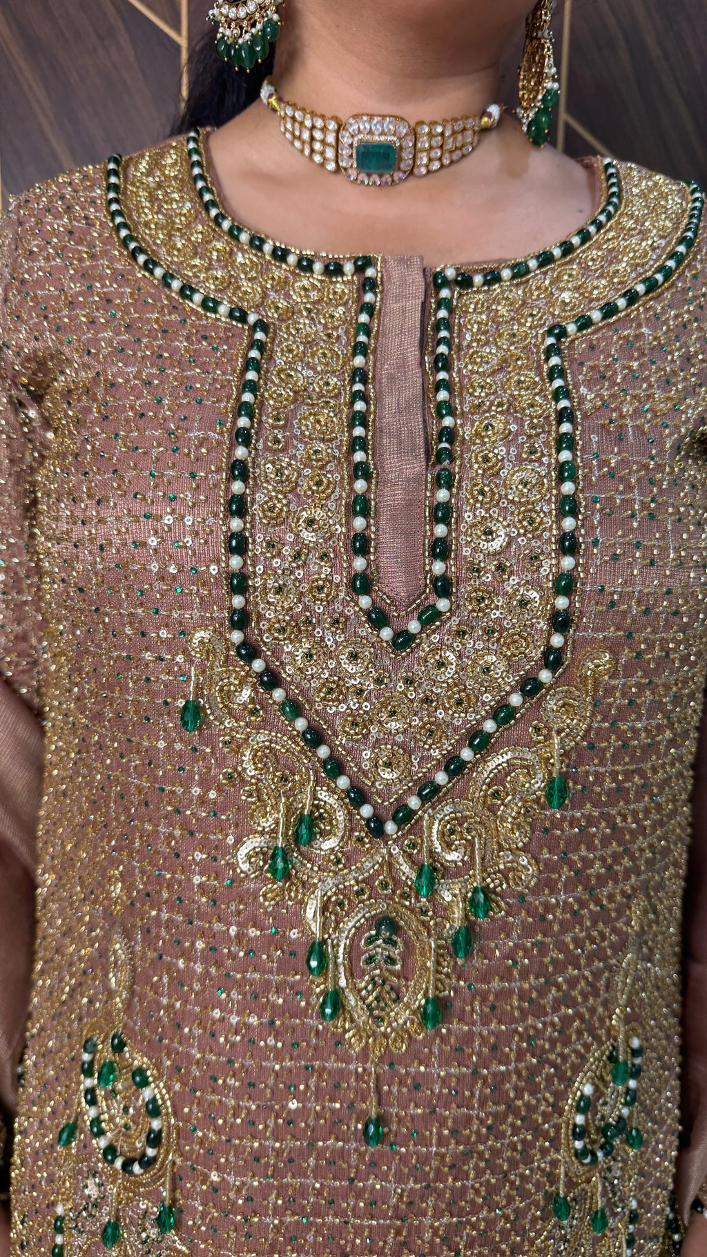 Brown Handwork Suit Set