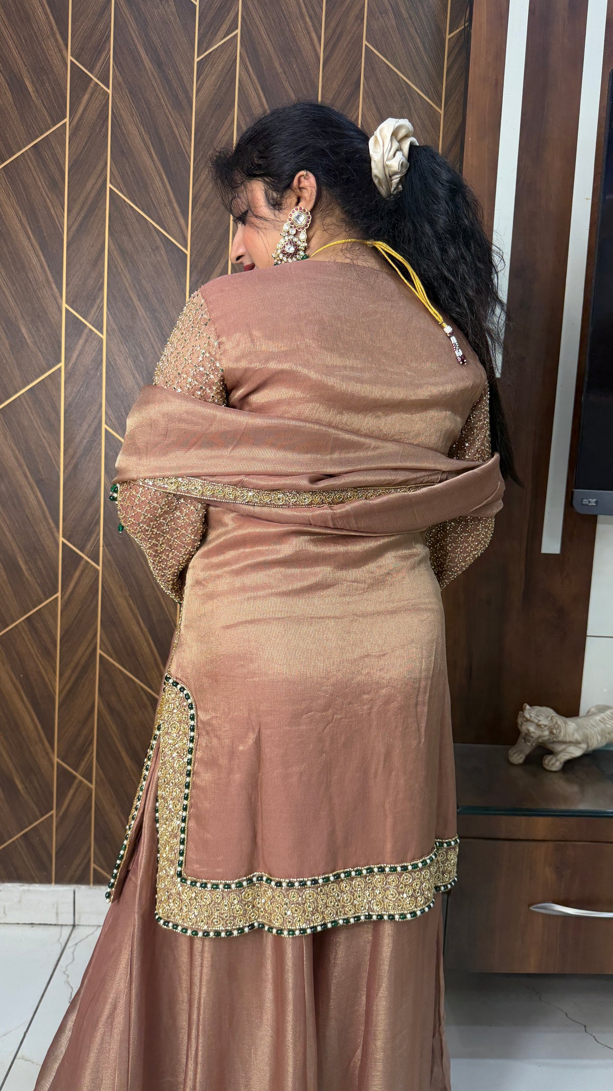 Brown Handwork Suit Set