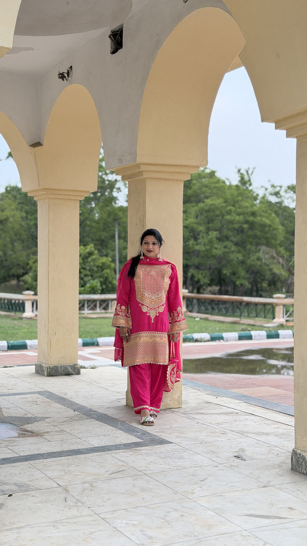 Pure Silk Gold Zari Kurta Set