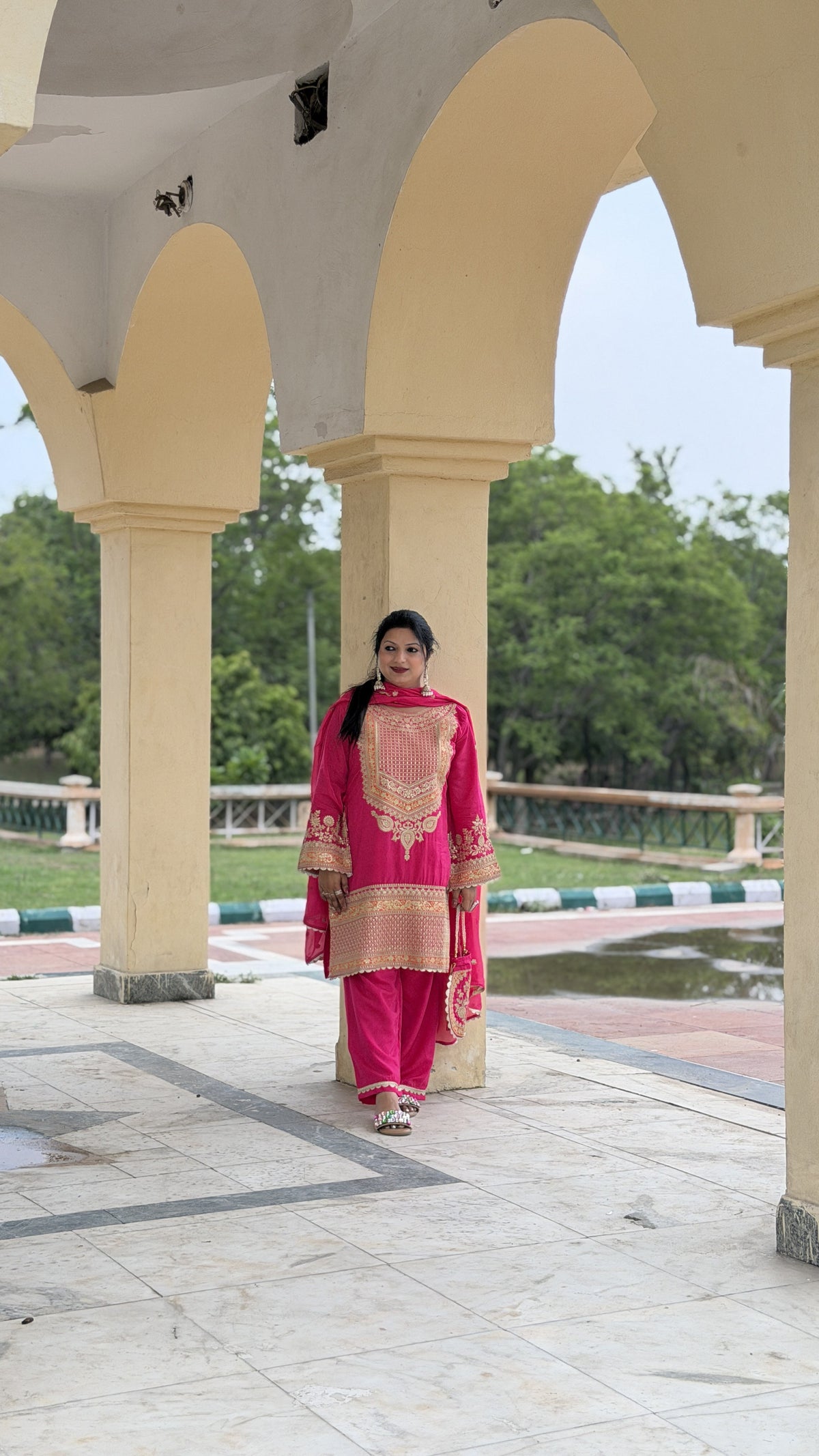 Pure Silk Gold Zari Kurta Set