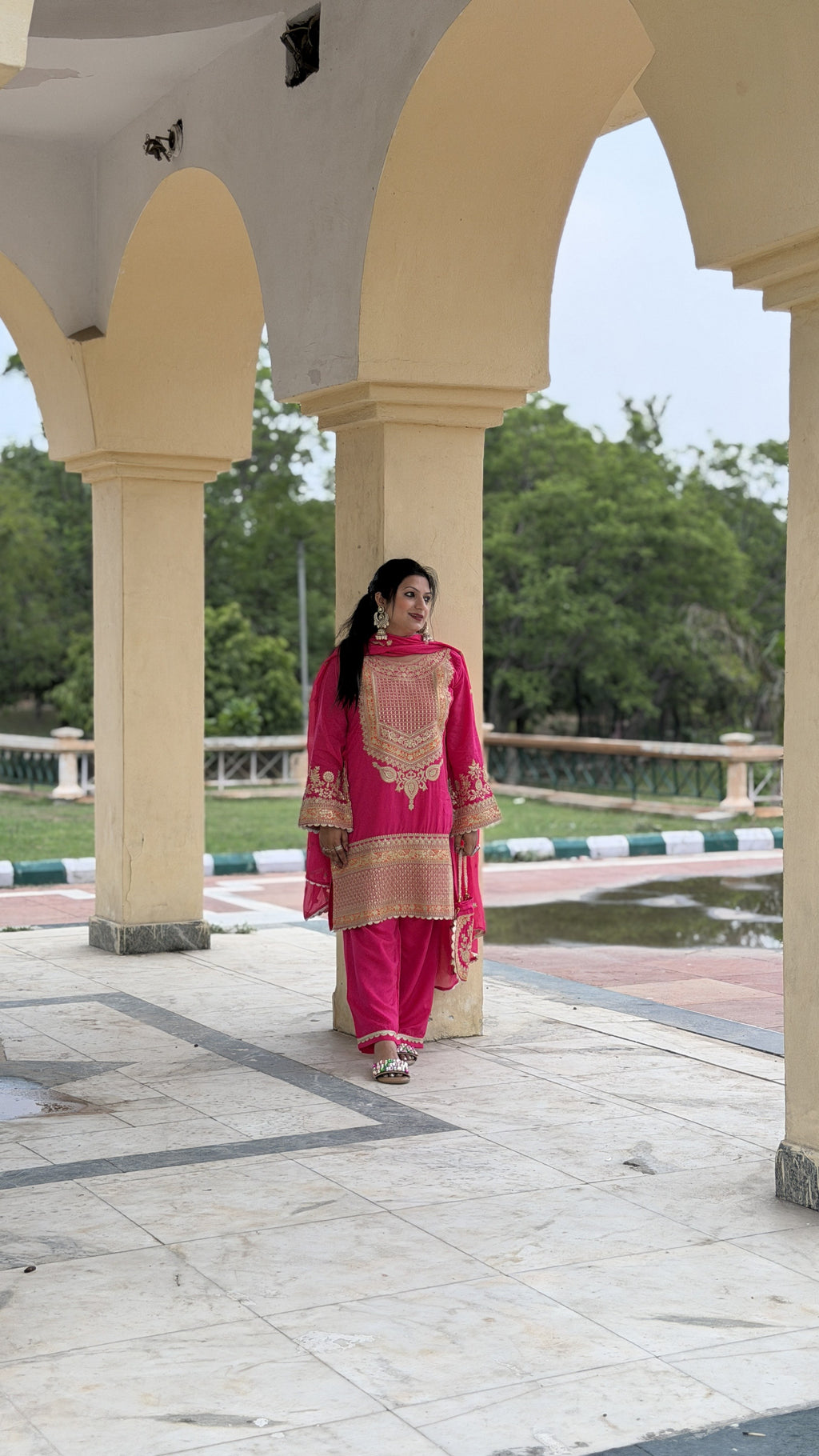 Pure Silk Gold Zari Kurta Set