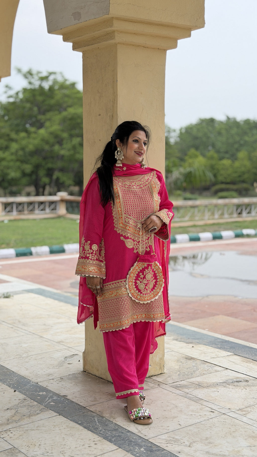 Pure Silk Gold Zari Kurta Set