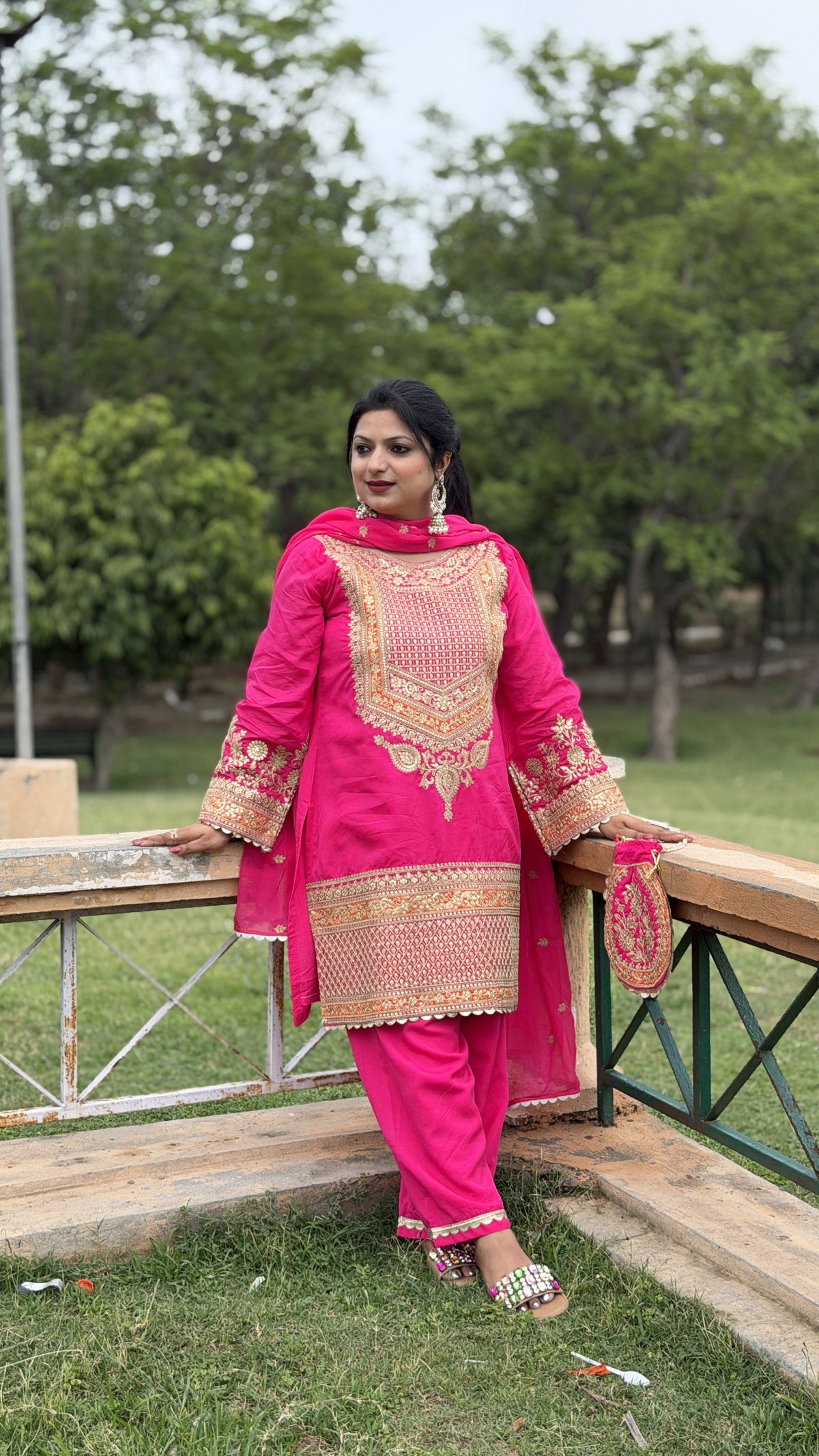 Pure Silk Gold Zari Kurta Set