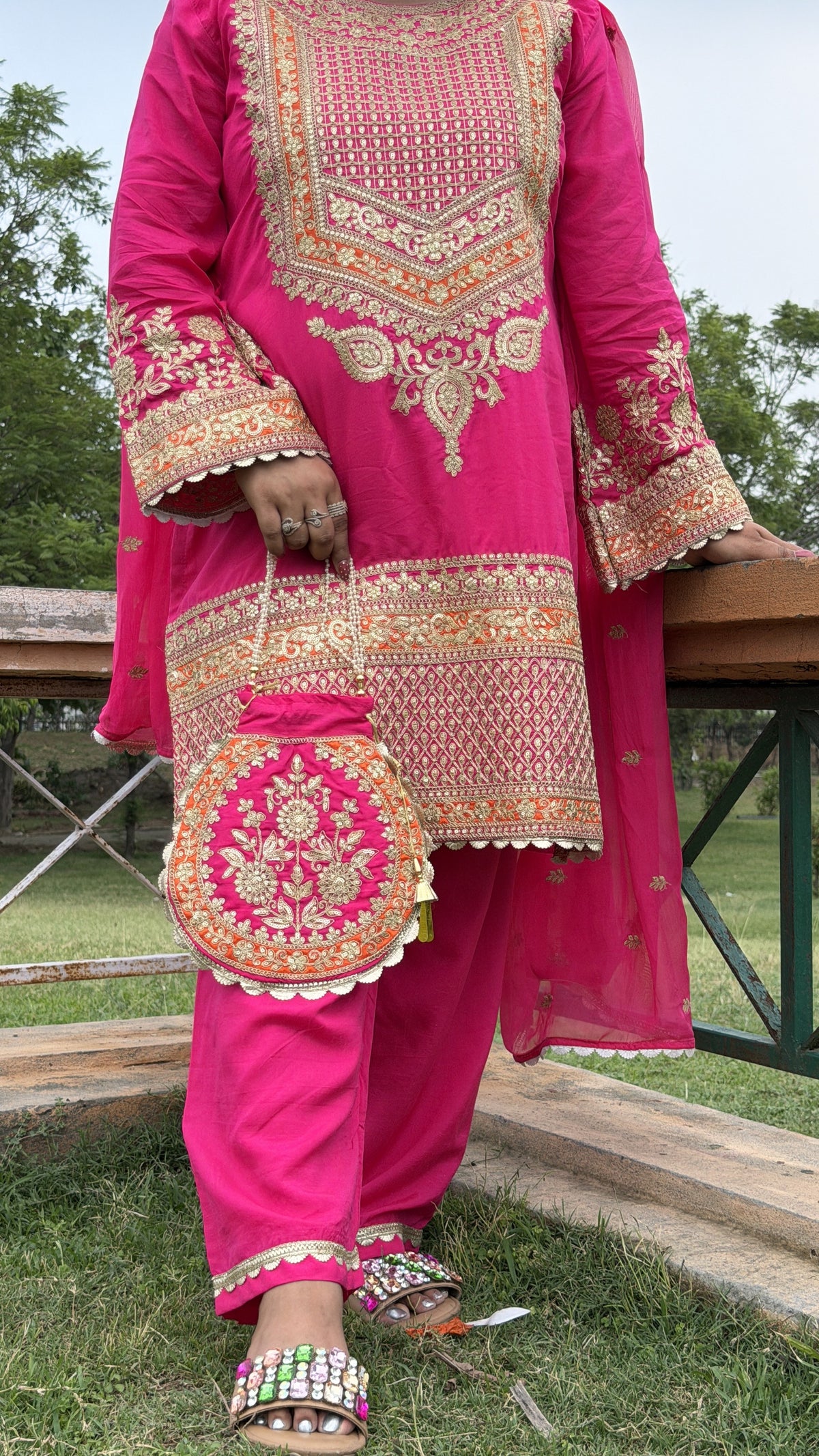 Pure Silk Gold Zari Kurta Set
