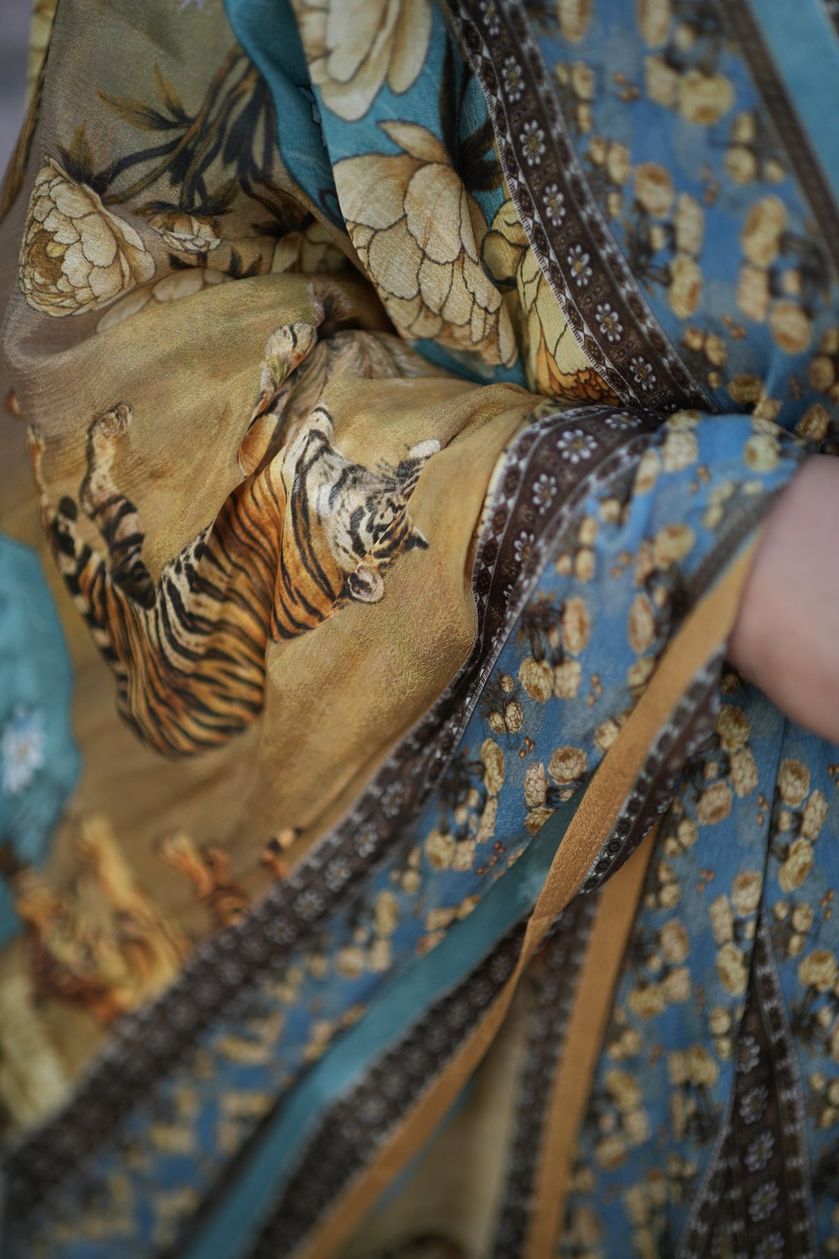 Sabyasachi-Inspired Digital Print Set – Tiger Mustard