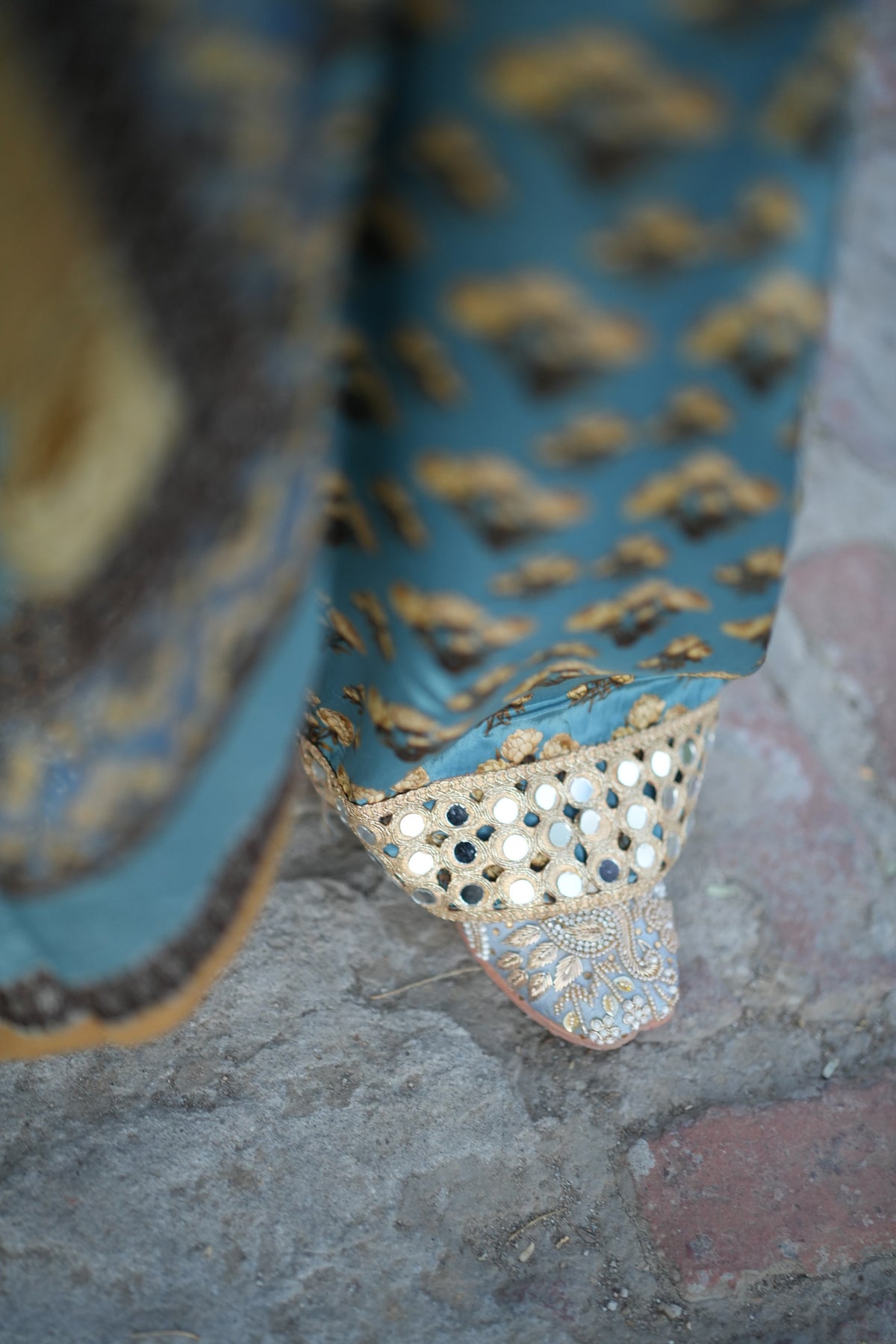 Sabyasachi-Inspired Digital Print Set – Tiger Mustard