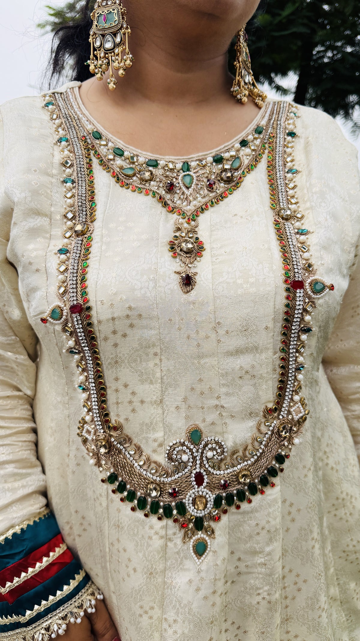 Ivory Luxury Embellished Anarkali Set