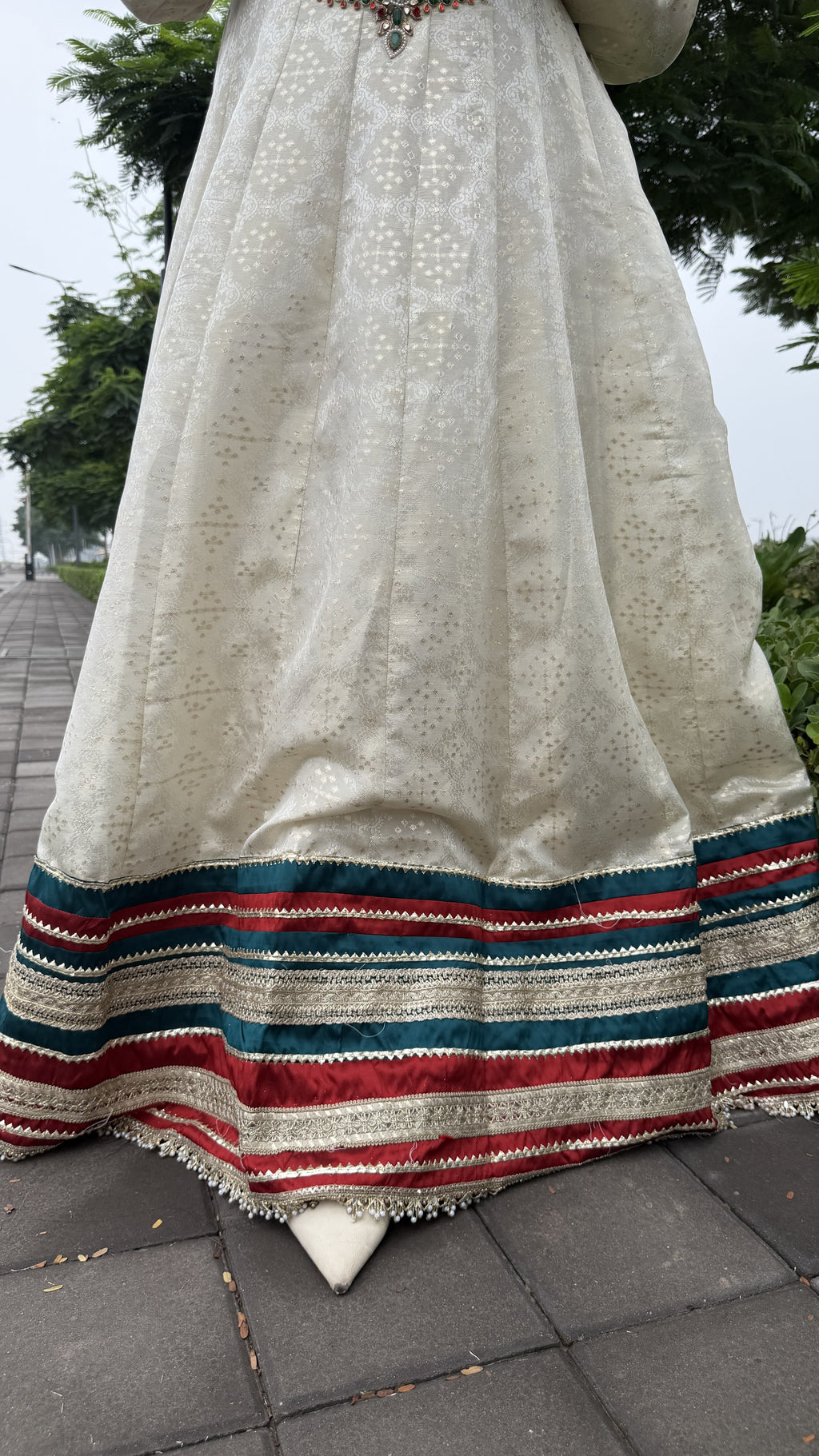 Ivory Luxury Embellished Anarkali Set