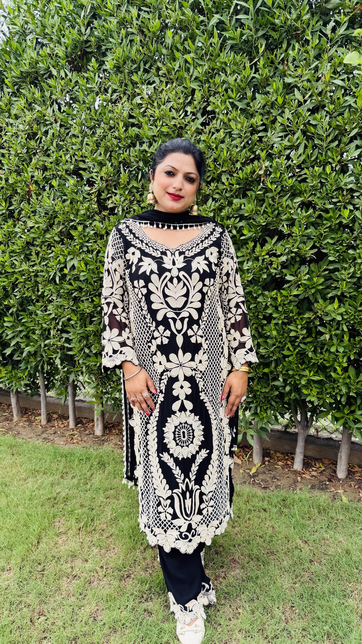 Black Luxury Embellished Kurta Set