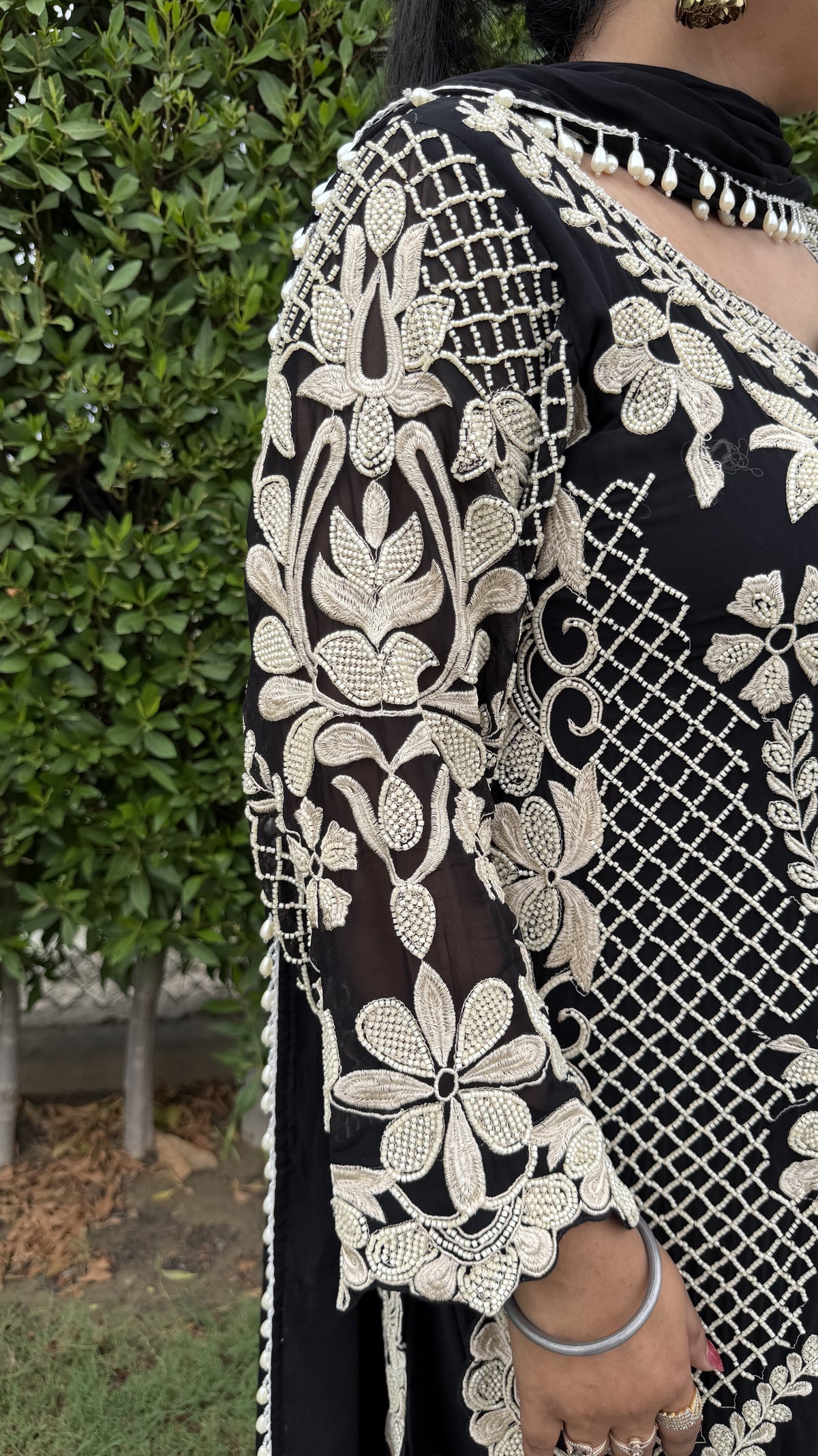 Black Luxury Embellished Kurta Set