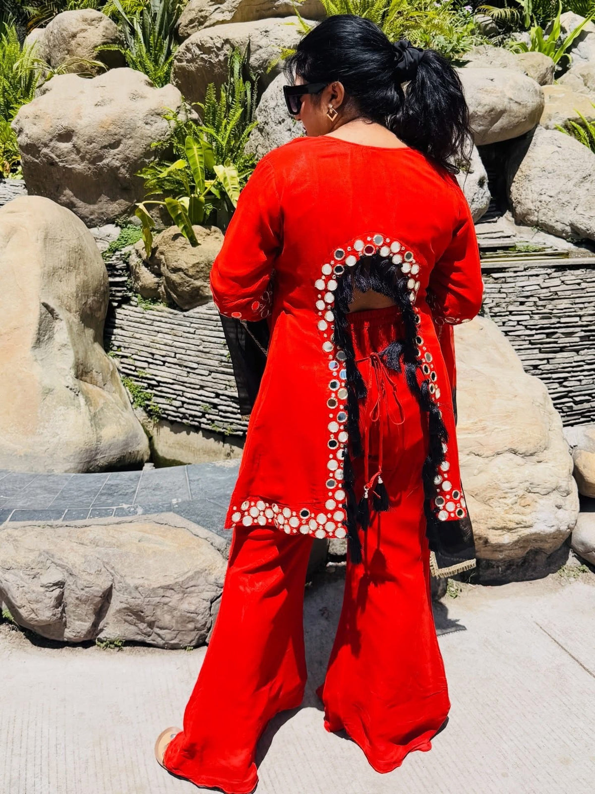 Mirror-Work Everyday Co-ord Set – Red & Black